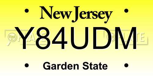Y84UDM New Jersey License Plate