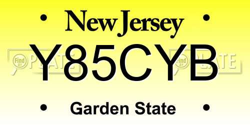 Y85CYB New Jersey License Plate