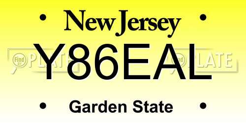 Y86EAL New Jersey License Plate