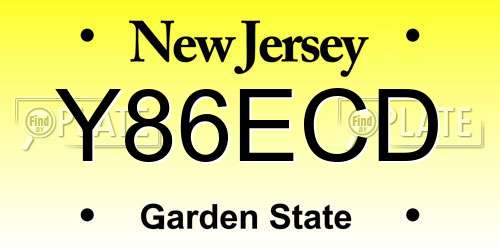Y86ECD New Jersey License Plate