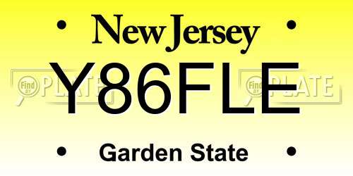 Y86FLE New Jersey License Plate