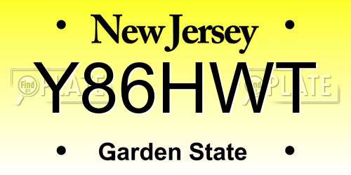 Y86HWT New Jersey License Plate