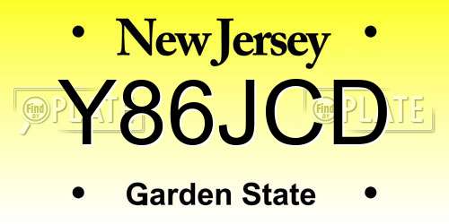 Y86JCD New Jersey License Plate