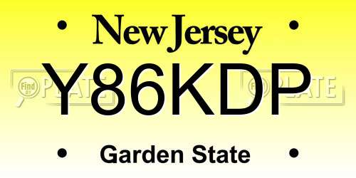 Y86KDP New Jersey License Plate