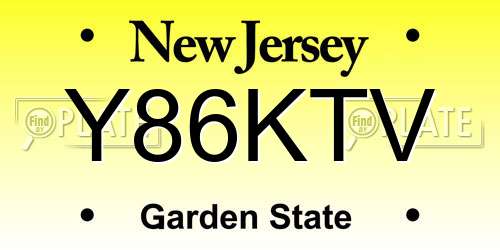 Y86KTV New Jersey License Plate