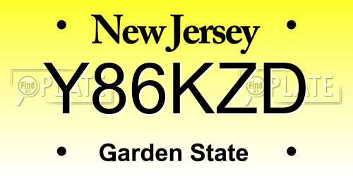 Y86KZD New Jersey License Plate