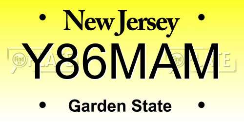 Y86MAM New Jersey License Plate