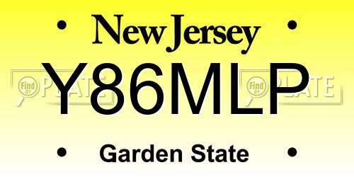 Y86MLP New Jersey License Plate