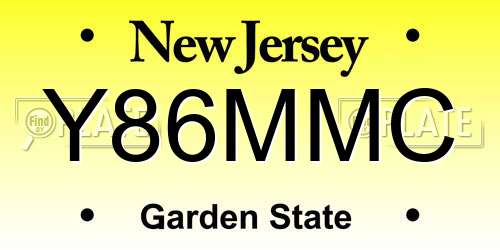 Y86MMC New Jersey License Plate