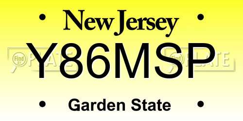 Y86MSP New Jersey License Plate