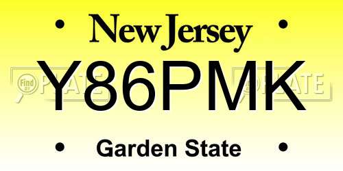 Y86PMK New Jersey License Plate