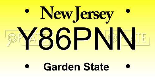 Y86PNN New Jersey License Plate