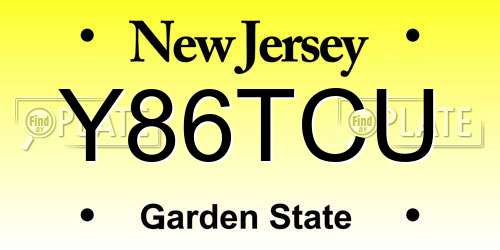 Y86TCU New Jersey License Plate