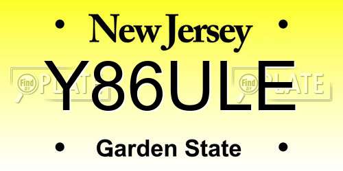 Y86ULE New Jersey License Plate