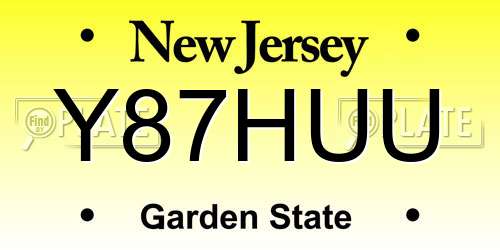 Y87HUU New Jersey License Plate