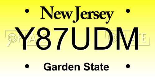 Y87UDM New Jersey License Plate