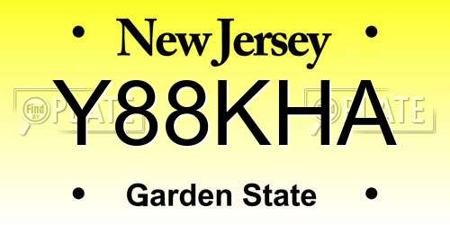 Y88KHA New Jersey License Plate