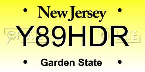 Y89HDR New Jersey License Plate