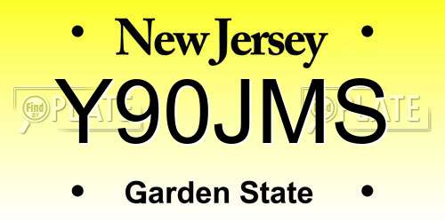 Y90JMS New Jersey License Plate