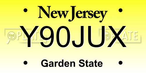 Y90JUX New Jersey License Plate