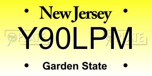 Y90LPM New Jersey License Plate