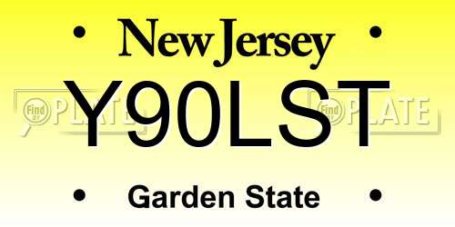 Y90LST New Jersey License Plate