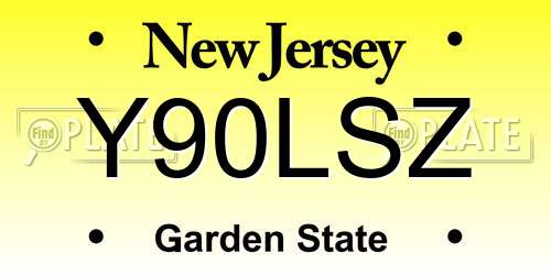 Y90LSZ New Jersey License Plate