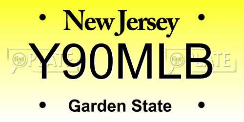 Y90MLB New Jersey License Plate
