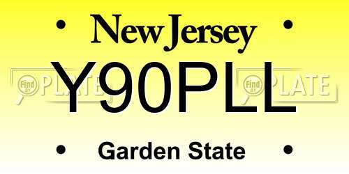 Y90PLL New Jersey License Plate