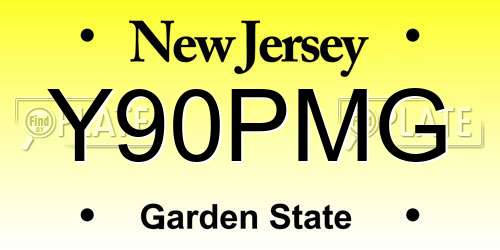 Y90PMG New Jersey License Plate