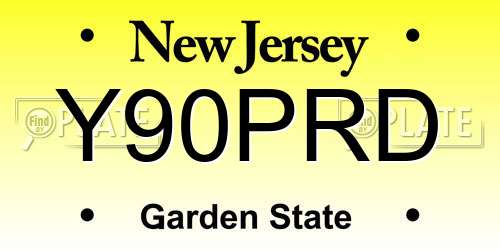 Y90PRD New Jersey License Plate