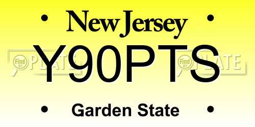Y90PTS New Jersey License Plate