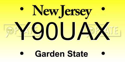 Y90UAX New Jersey License Plate
