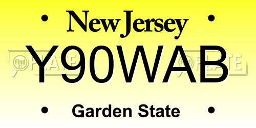 Y90WAB New Jersey License Plate
