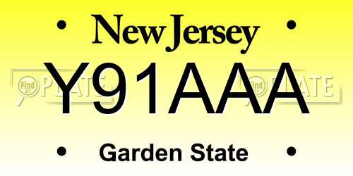 Y91AAA New Jersey License Plate