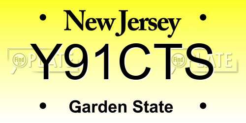 Y91CTS New Jersey License Plate