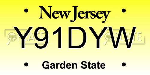 Y91DYW New Jersey License Plate