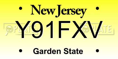 Y91FXV New Jersey License Plate