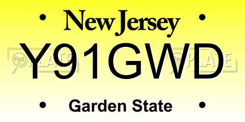 Y91GWD New Jersey License Plate