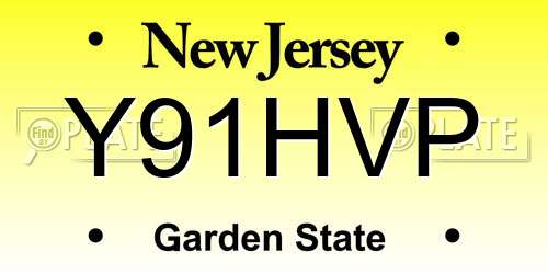 Y91HVP New Jersey License Plate