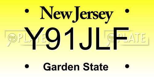 Y91JLF New Jersey License Plate