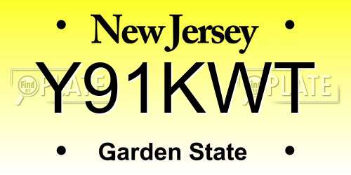 Y91KWT New Jersey License Plate