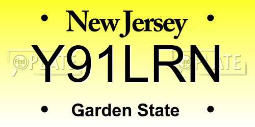 Y91LRN New Jersey License Plate