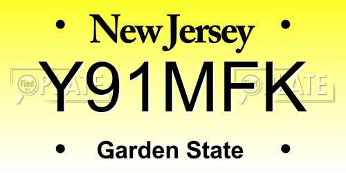 Y91MFK New Jersey License Plate