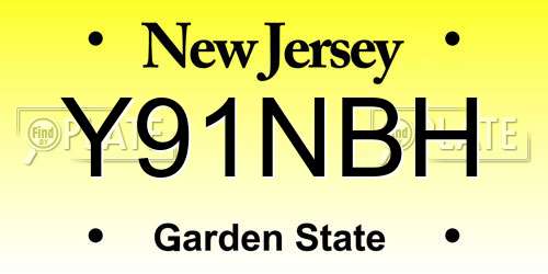 Y91NBH New Jersey License Plate