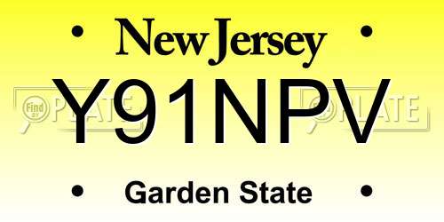 Y91NPV New Jersey License Plate