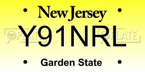 Y91NRL New Jersey License Plate