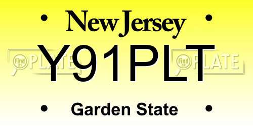 Y91PLT New Jersey License Plate