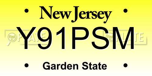 Y91PSM New Jersey License Plate