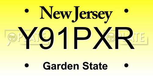Y91PXR New Jersey License Plate